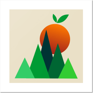 landscape in minimalist style Posters and Art